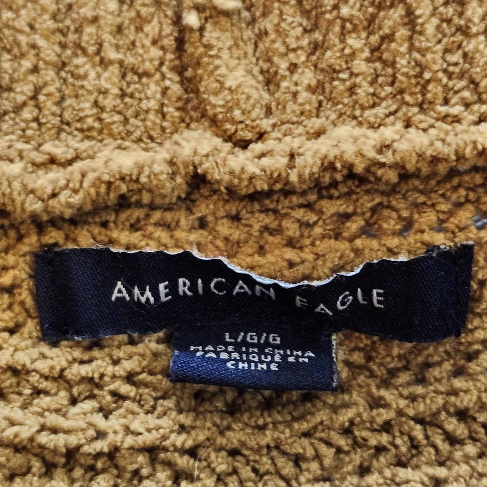 American Eagle Outfitters Size Large Camel V-Neck Sweater - Picture 5 of 6